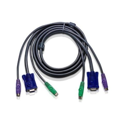 6ft PS / 2, 1,8m, Nero, 2 x 6 pin mini-DIN M, 1 x HDB-15 M, 2 x 6 pin mini-DIN M, 1 x HDB-15 F, PS / 2, 6 pin mini-DIN, HDB-15 - Foto 2