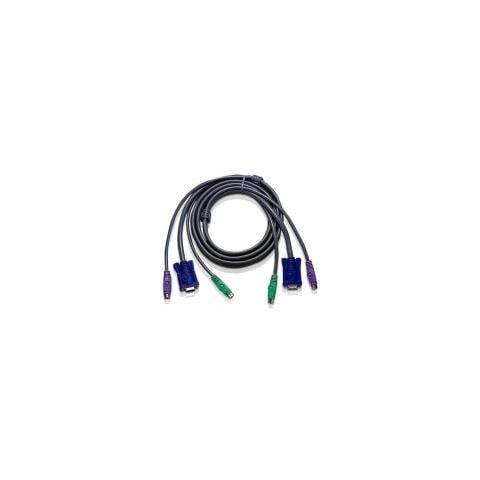 6ft PS / 2, 1,8m, Nero, 2 x 6 pin mini-DIN M, 1 x HDB-15 M, 2 x 6 pin mini-DIN M, 1 x HDB-15 F, PS / 2, 6 pin mini-DIN, HDB-15 - Foto 1