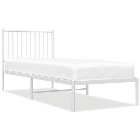 Giroletto Con Testiera Metallo Bianco 80x200 Cm - Foto 1