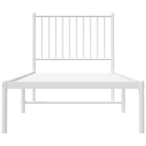 Giroletto Con Testiera Metallo Bianco 80x200 Cm - Foto 7