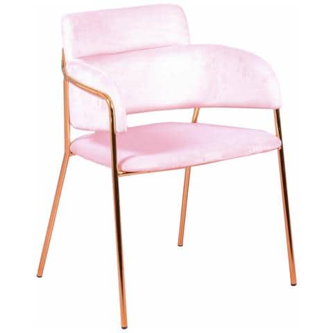 Sedia Di Design Rivestita In Velluto E Gambe Dorate - Cruiser - Foto 1