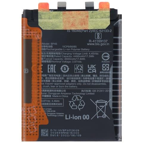 Batteria Interna Per Xiaomi 12 Pro 4600mah Originale Bp45, Nero - Foto 1