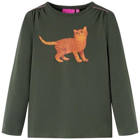 Maglietta Da Bambina A Maniche Lunghe Khaki 116 - Foto 1