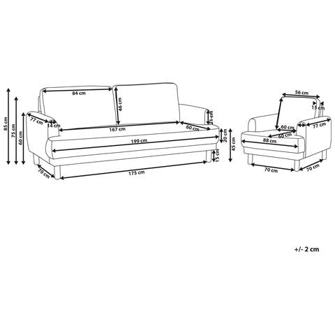 Set Da Salotto 4 Posti Tuve Tessuto Bianco Sporco - Foto 7