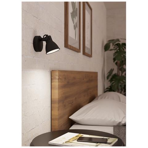 Spot Moderno Seras 2 In Acciaio Nero 1 Luce Gu10 3w Ip20 - Foto 4