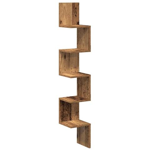 Mensola Angolare Legno Antico 20x20x127,5 Cm Legno Multistrato - Foto 2