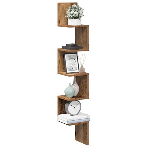 Mensola Angolare Legno Antico 20x20x127,5 Cm Legno Multistrato - Foto 1