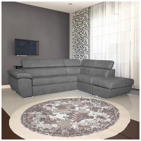 Divano Fiona Angolare Con Penisola Destra In Tessuto Barrel90 Grigio - Foto 1