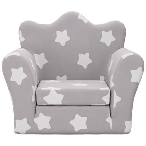 Divano Letto Bambini Grigio Chiaro con Stelle Morbido Peluche - Foto 2