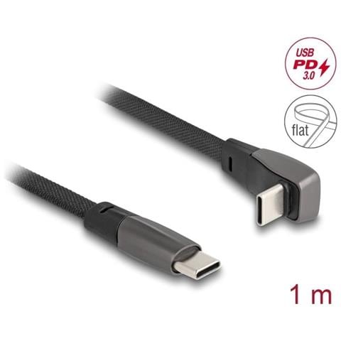 Cavo A Nastro Usb 2.0 Spina Usb Type-c Da 1 M Nero - Foto 1