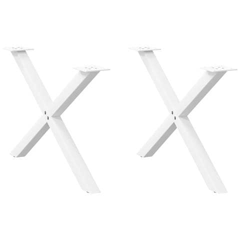 Gambe Tavolino Caffè A X 2 Pz Bianco 70x(42-43) Cm Acciaio - Foto 1