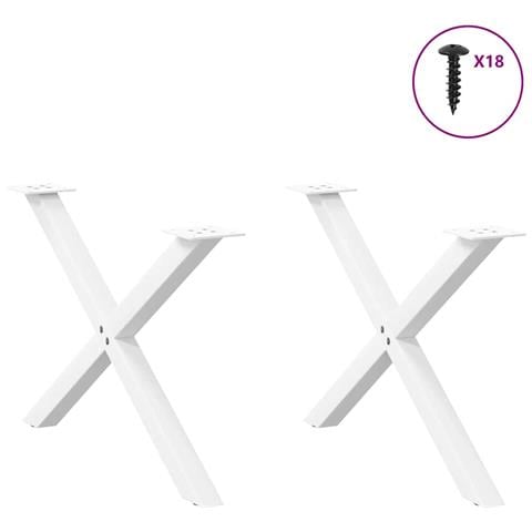 Gambe Tavolino Caffè A X 2 Pz Bianco 70x(42-43) Cm Acciaio - Foto 3