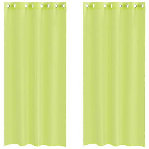 Tende In Voile Con Occhielli 2 Pz Verde Mela 140x225 Cm - Foto 2