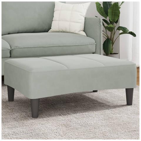 Poggiapiedi Grigio Chiaro 77x55x31 Cm In Velluto - Foto 1