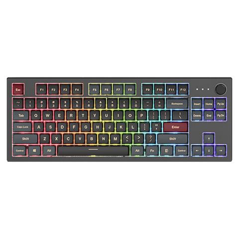 MKey TKL tastiera Gaming USB Borgogna, Grigio scuro - Foto 1