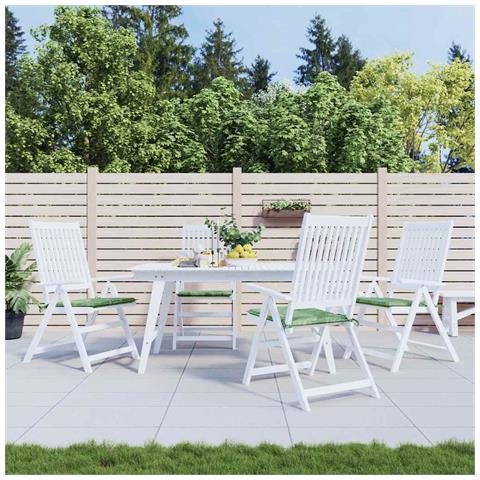 Cuscini Per Sedia 4 Pz Motivo A Foglie 40x40x4 Cm Tessuto - Foto 8