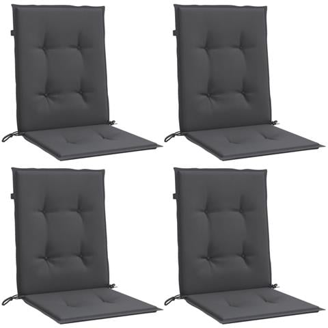 Cuscini Sedia Schiena Bassa 4 Pz Antracite Mélange 100x50x4 Cm - Foto 2