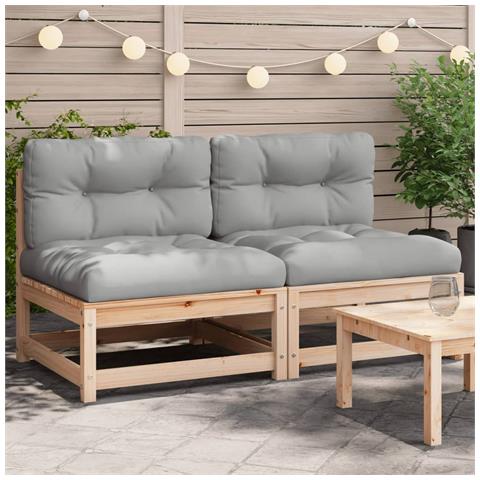 Lusso Casadino - Divani Giardino Senza Braccioli Con Cuscini 2 Pz Massello Pino - Foto 8