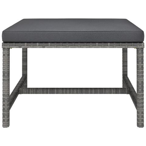 Poggiapiedi Modulare Con Cuscino In Polyrattan Grigio - Foto 1