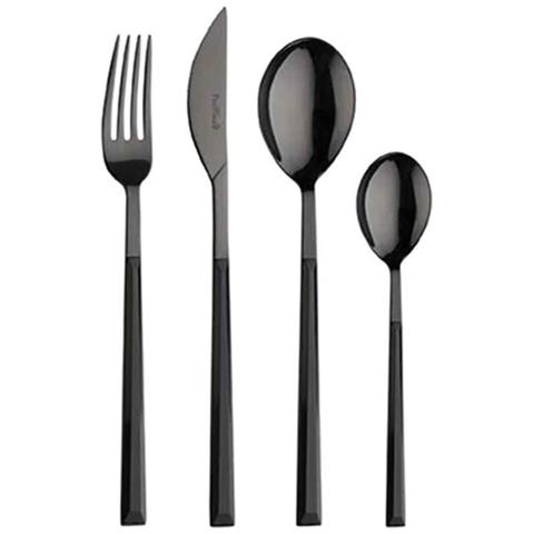 Sushi Anniversary Black&Black set 24 posate da tavola in acciaio Made in Italy - Foto 1