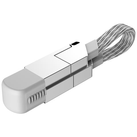 Portachiavi Con Cavo Dati 6-in-1 Grigio-bianco - Ricarica Rapida - Foto 4