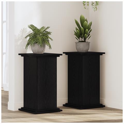 Supporto per Piante Rovere Nero 33x33x60 cm Legno Ingegnerizzato - Foto 2