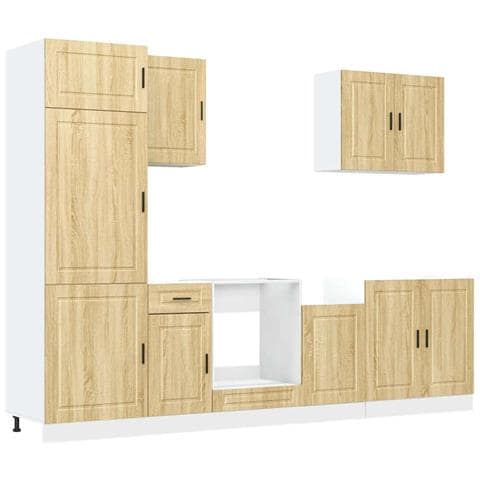 Set Mobili da Cucina 7 pz Kalmar Rovere Sonoma in Truciolato - Foto 1
