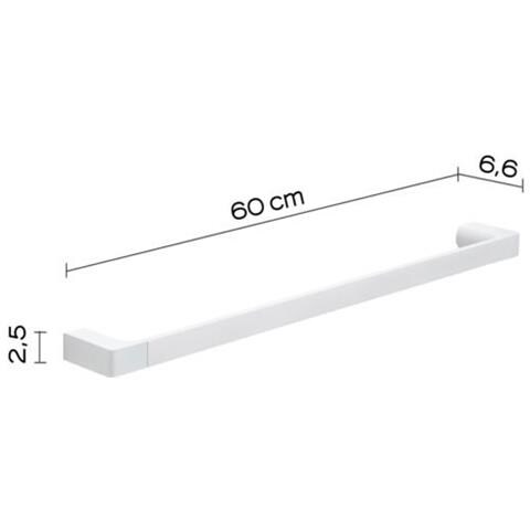 Portasalviette 60 Cm In Ottone E Cromall Pi21-60 Serie Pirenei Bianco Opaco - Foto 2