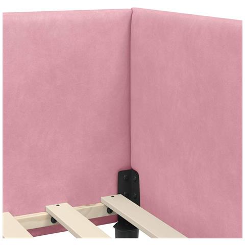 Cornice del letto ad angolo Altro con testiera Rosa 80 x 200 cm - Foto 9