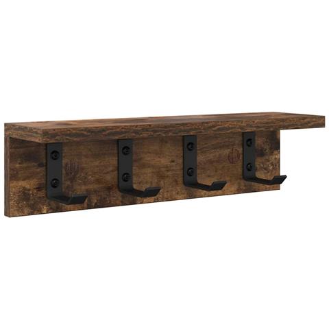 Appendiabiti a muro Rovere fumo 40 x 10.5 x 10.5 cm - Foto 1