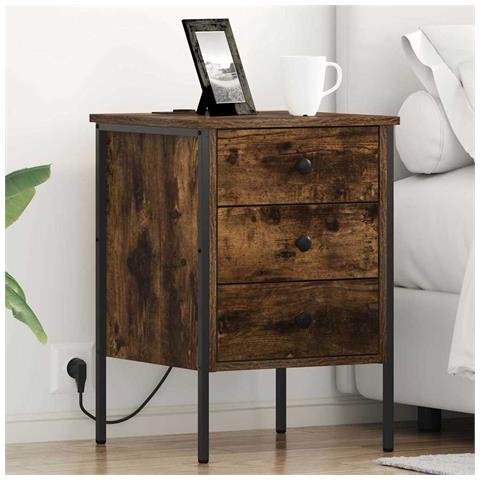 Mobiletti da Notte 2 pcs Rovere fumo 42 x 41 x 61 cm - Foto 2