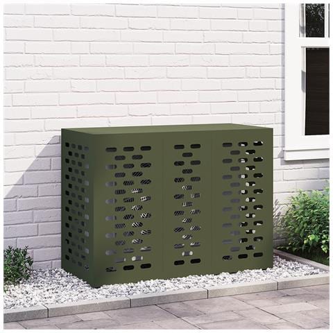 Copertura per Condizionatore d'Aria Verde Oliva 110x50x80 cm Acciaio - Foto 2