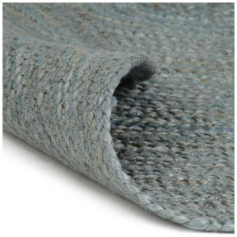 Tappeto Lavorato A Mano In Juta Rotondo 120 Cm Verde Oliva - Foto 1