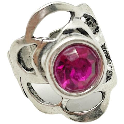Anello A Nido D'ape Con Cristallo Sw Fucsia - Foto 1
