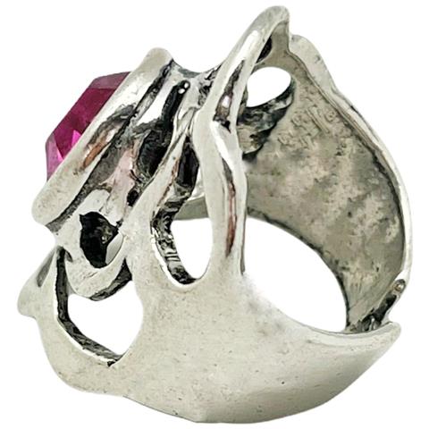 Anello A Nido D'ape Con Cristallo Sw Fucsia - Foto 2