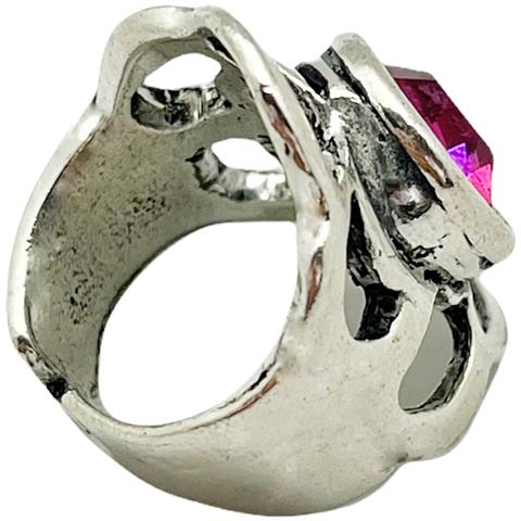 Anello A Nido D'ape Con Cristallo Sw Fucsia - Foto 5