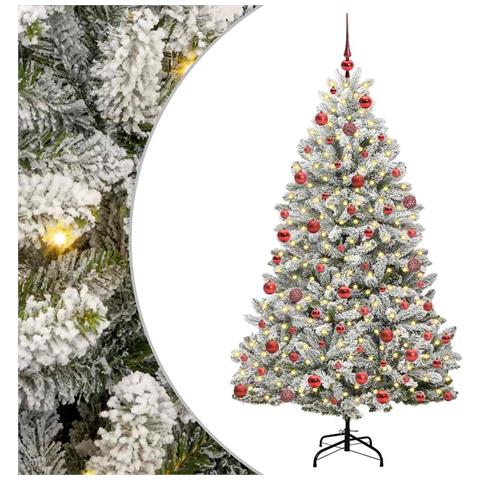 Albero di Natale artificiale con 300 LED Verde e Bianco 180 cm - Foto 1