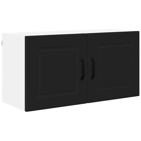 Pensile cucina con porta Nero 80 x 31 x 40 cm Legno multistrato - Foto 1