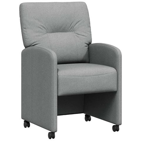 Sedie da Pranzo con Ruote 2 pcs Grigio chiaro 57 x 67 x 95 cm - Foto 1