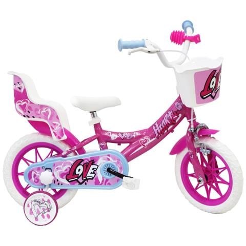 Sch Heart 12'' - Bicicletta Per Bambine (3-5 Anni), Ruote 12'', Telaio Acciaio, Con Accessori - Colore Rosa - Foto 1
