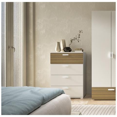 Salimbene - Cassettiera 4 Cassetti, 70x39x98h Cm Bianco - Foto 2