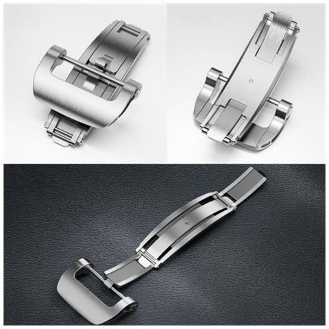 Fibbia A Farfalla In Acciaio Inossidabile 20mm - Vari Colori Silver - Foto 4