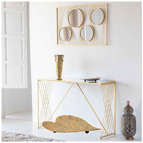 Tavolino Da Centro Metallo Dorato 32x29,5x4h - Foto 2