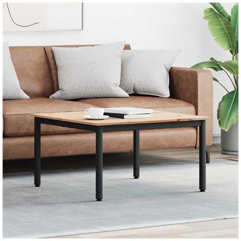 Tavolino da salotto Naturale 80 x 80 x 45 cm Pino massello - Foto 2