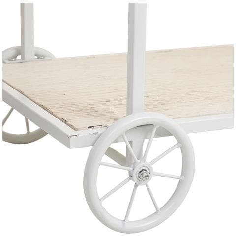 Console In Legno E Metallo Laccato Bianco Con 2 Ripiani 120x42x78h Cm - Foto 7