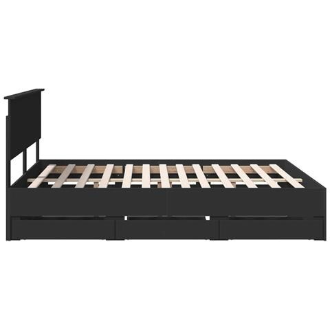 Struttura del letto Nero 160 x 200 cm Legno Ingegnerizzato - Foto 9