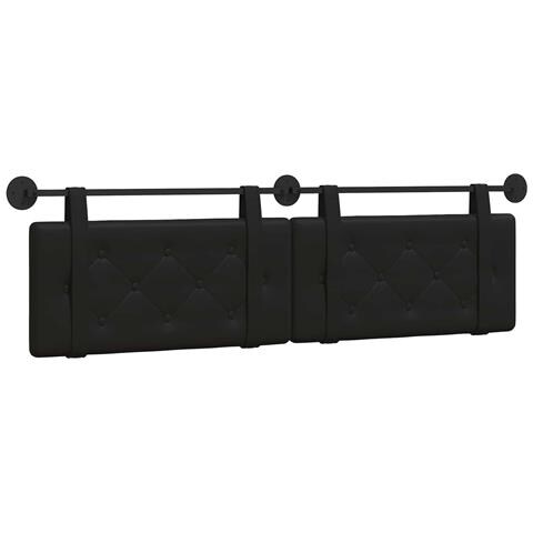 Testata appesa Nero 170 x 55 x 5 cm Pelle Sintetica - Foto 1