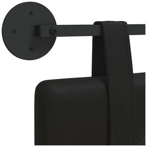 Testata appesa Nero 170 x 55 x 5 cm Pelle Sintetica - Foto 9