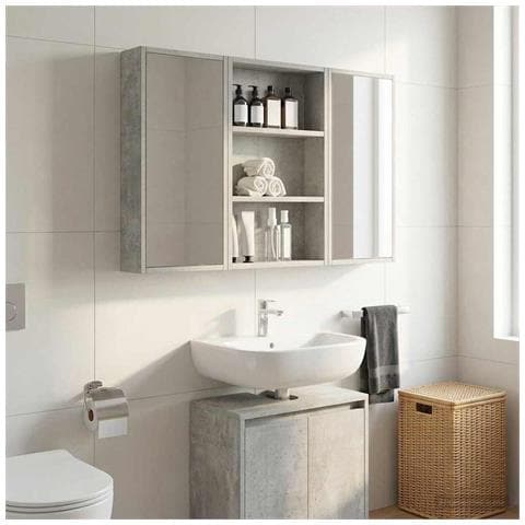 Armadio da bagno a muro Grigio Cemento 40 x 10 x 60,5 cm - Foto 2