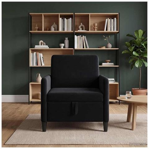Divano con Storage Nero 72 x 78 x 87 cm Poliestere - Foto 2